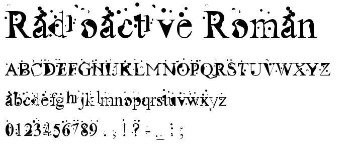 Radioactive Roman font